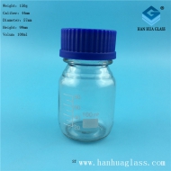 100ml transparent glass reagent bottle