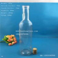 500ml transparent glass wine bottle