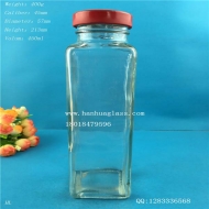 450ml rectangular glass beverage bottle