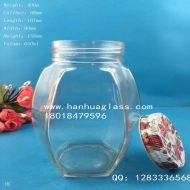 650ml hexagonal glass honey bottle