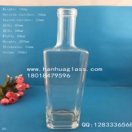 750ml rectangular crystal white glass wine bottle
