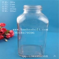 500ml square beverage glass bottle for export