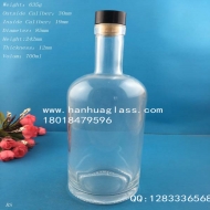 Hot selling 700ml crystal white vodka glass bottle