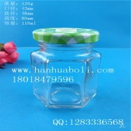 Hot selling 100ml hexagonal honey glass bottle