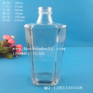 Hot selling 250ml hexagonal glass wine bottle
