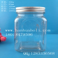 Wholesale 1000ml export square glass honey bottle