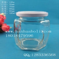 180ml new hexagonal honey glass bottle sold directly by the manufacturer