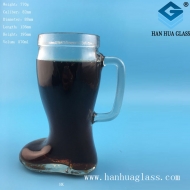 Manufacturer's direct sales of 550ml glass beer shoes with handles