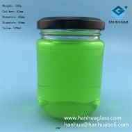 Price of 220ml round glass spicy sauce glass bottle