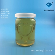 Manufacturer's direct sales of 230ml heart-shaped pudding glass bottles