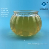 Hot selling 230ml pumpkin shaped glass candle cup price