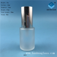 Manufacturer's direct sales 30ml plated cap frosted glass lotion bottle