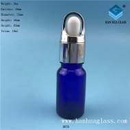 10ml Flower Basket Cover Blue Glass Glue Head Dripper Essential Oil Bottle