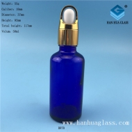 Manufacturer of 50ml Blue Glass Essential Oil Bottle with Flower Basket Cover