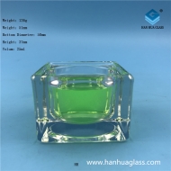 Wholesale price of 25ml square glass candle cups