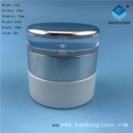 Wholesale price of 20g milky white glass cream in separate bottles