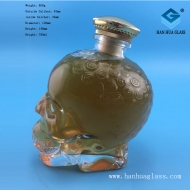 750ml skull glass wine bottle